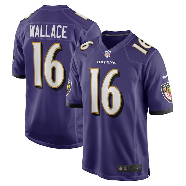 mens nike tylan wallace purple baltimore ravens game jersey